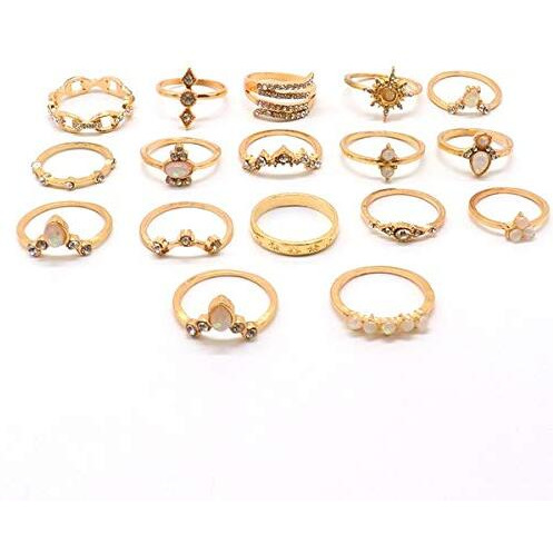Jewels Galaxy Exclusive AD Studded Floral Gold Plated Plushy Rings Jewellery For Women & Girls (Mixed Sizes) (JG-PC-RNGS-905)