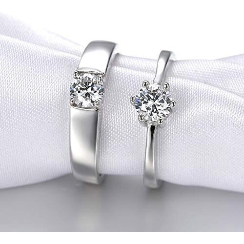 Fashion Frill Delicate Rings For Women Crystal Silver Plated Heart Design Adjustable Silver Ring Finger Couple Ring For Women Girls Men Boys Rings(Casual)