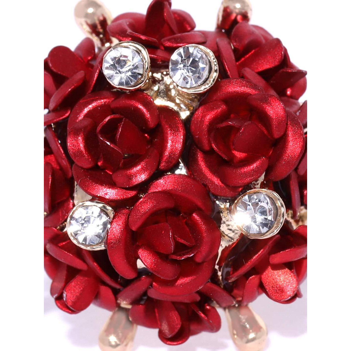 YouBella Valentine gifts for Girlfriend/wife Jewellery Stylish Love Rose ring for Women/Girls (Red)
