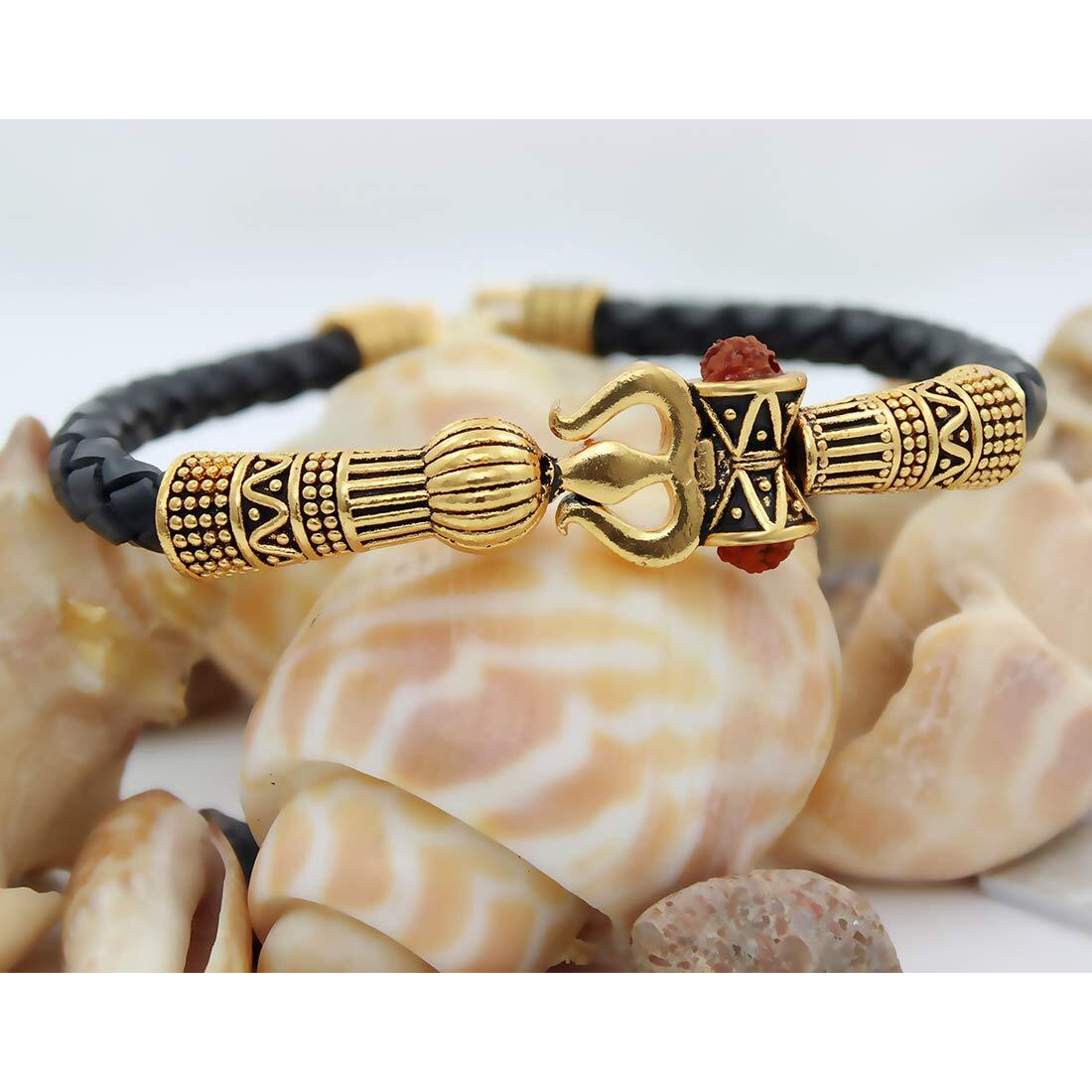 Nakabh Antique Vintage Ethnic Kada Bracelet for Men Women Boys Girls (Trishul Dumroo 2)