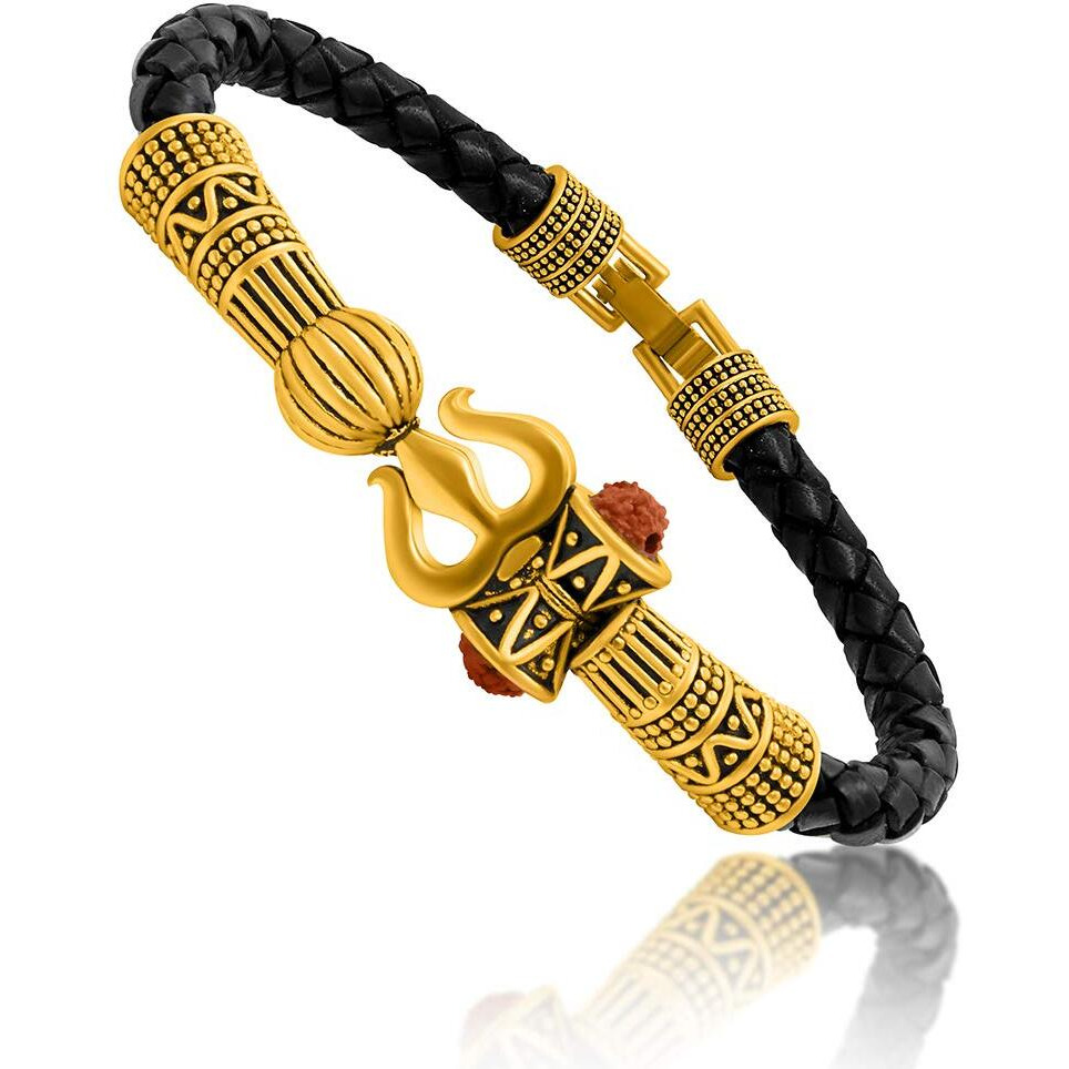 Nakabh Antique Vintage Ethnic Kada Bracelet for Men Women Boys Girls (Trishul Dumroo 2)