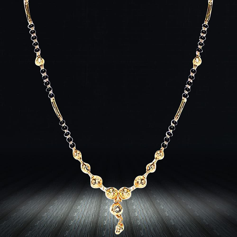 YouBella Gold Plated Jewellery Mangalsutra Pendant Necklace with Chain For Girls And Women (Style 1)