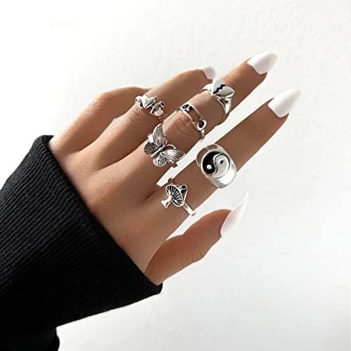 Jewels Galaxy Mesmerizing Vintage Gold Plated Stunning Rings For Women/Girls (Mixed Sizes) (Design 20)