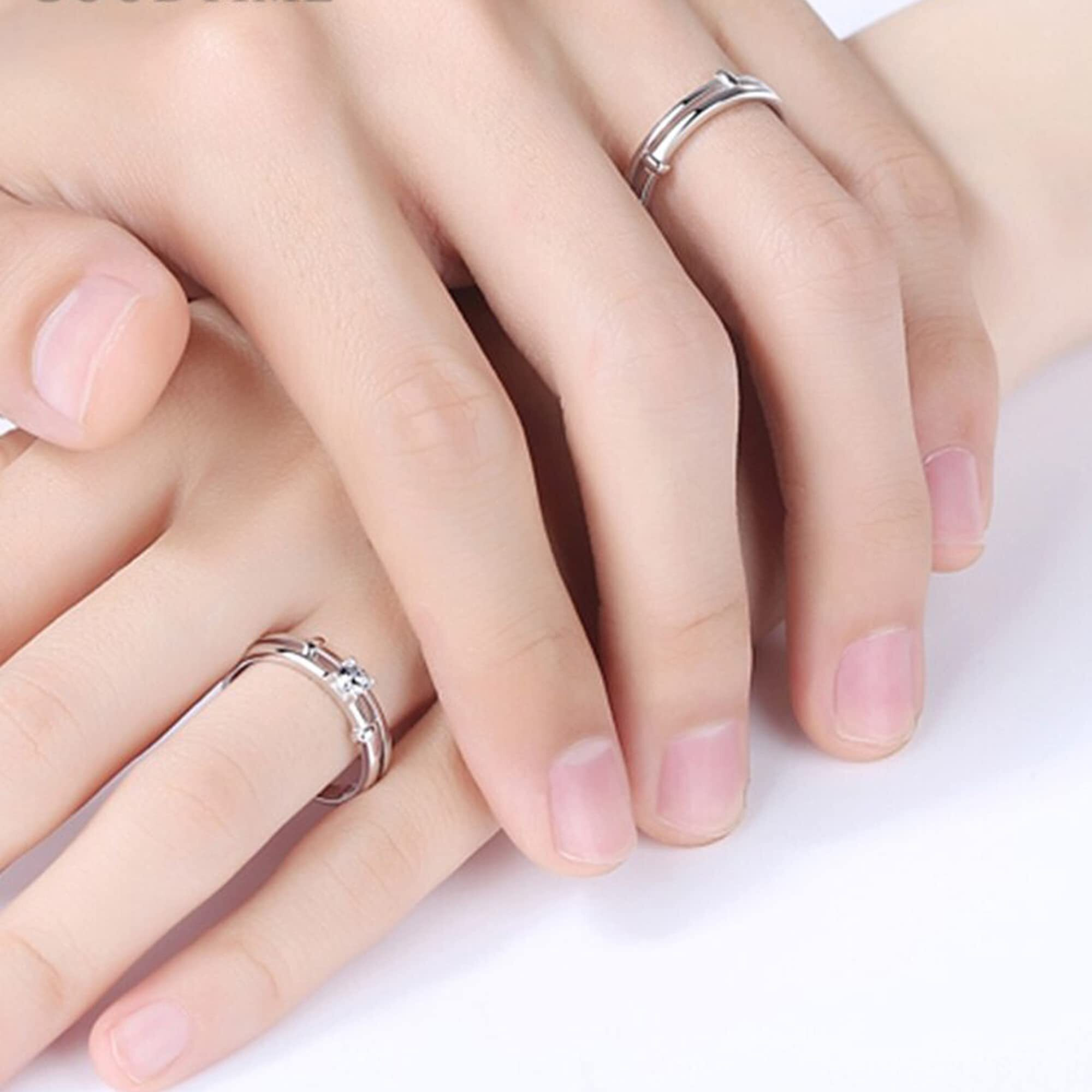 Fashion Frill Delicate Rings For Women Crystal Silver Plated Heart Design Adjustable Silver Ring Finger Couple Ring For Women Girls Men Boys Rings Wife Girlfriend Valentine (Old World)