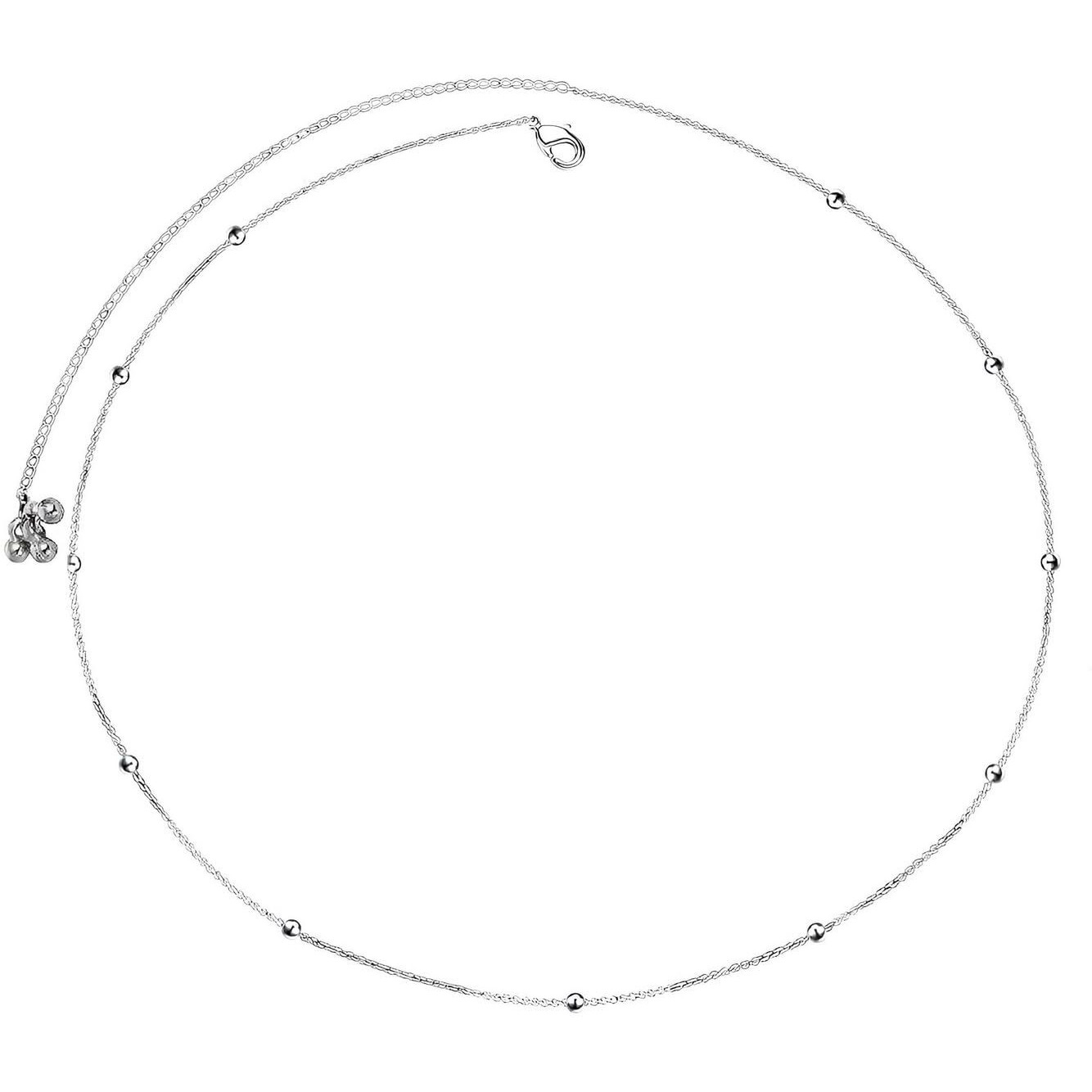 THANUS CRAFT White Silver kamar band Body Belly hip Stomach Chain kardhani waist Saree Belt for women