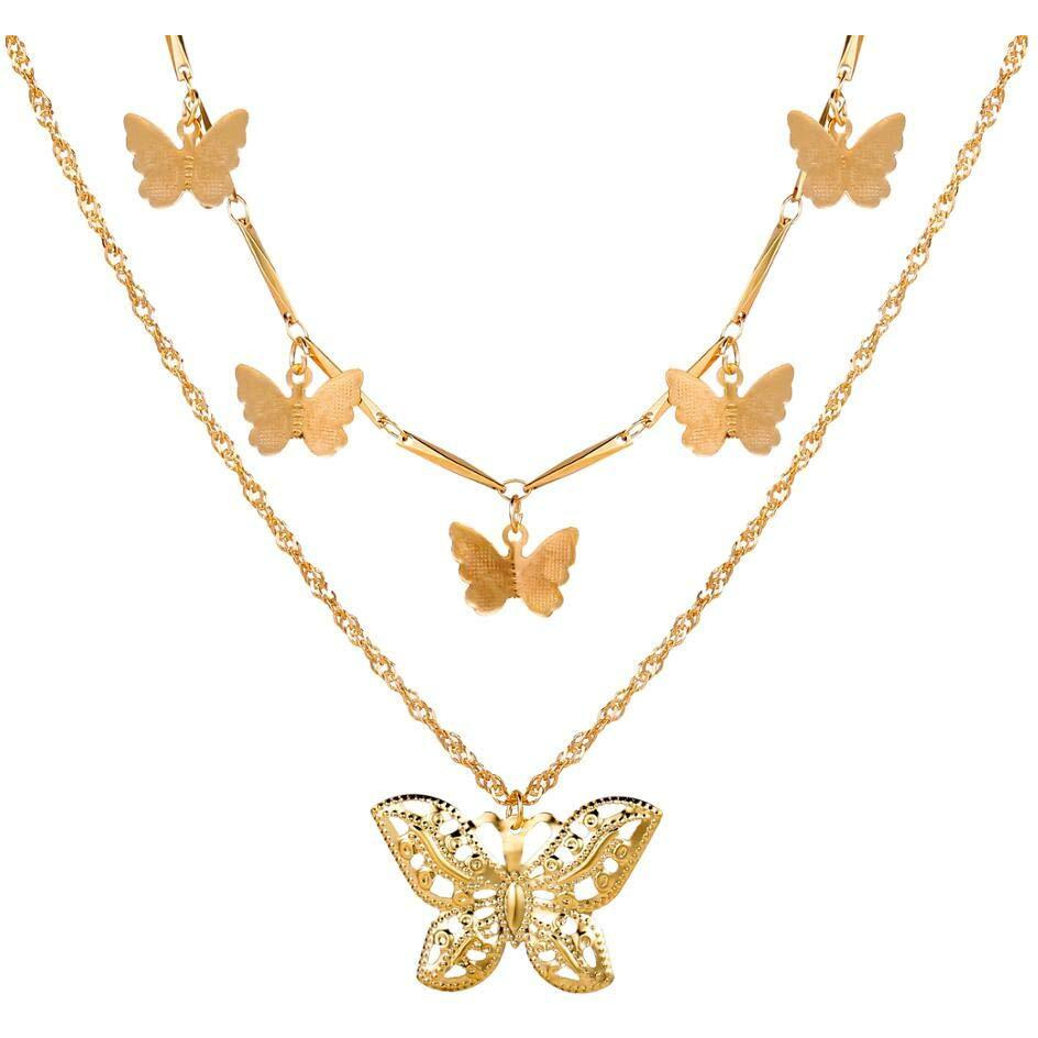 Shining Diva Fashion Latest Stylish Multilayer Metal Chain Pendant Necklace for Women (A12143np), Gold16