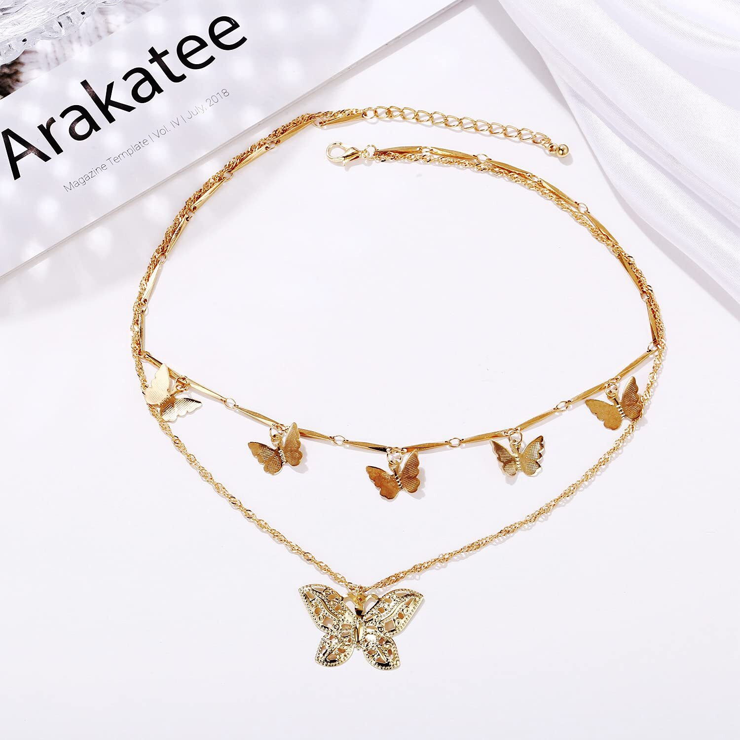 Shining Diva Fashion Latest Stylish Multilayer Metal Chain Pendant Necklace for Women (A12143np), Gold16