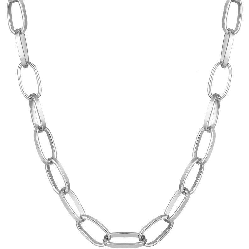 Shining Diva Fashion Latest Stylish Multilayer Metal Chain Pendant Necklace for Women (A12477np), Silver07