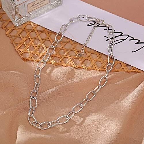 Shining Diva Fashion Latest Stylish Multilayer Metal Chain Pendant Necklace for Women (A12477np), Silver07