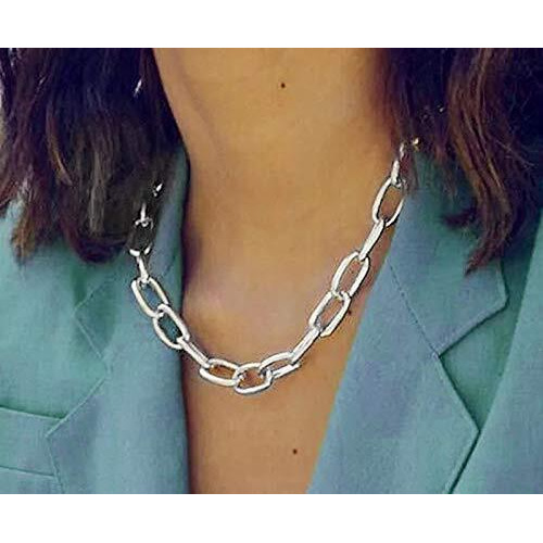 Shining Diva Fashion Latest Stylish Multilayer Metal Chain Pendant Necklace for Women (A12477np), Silver07