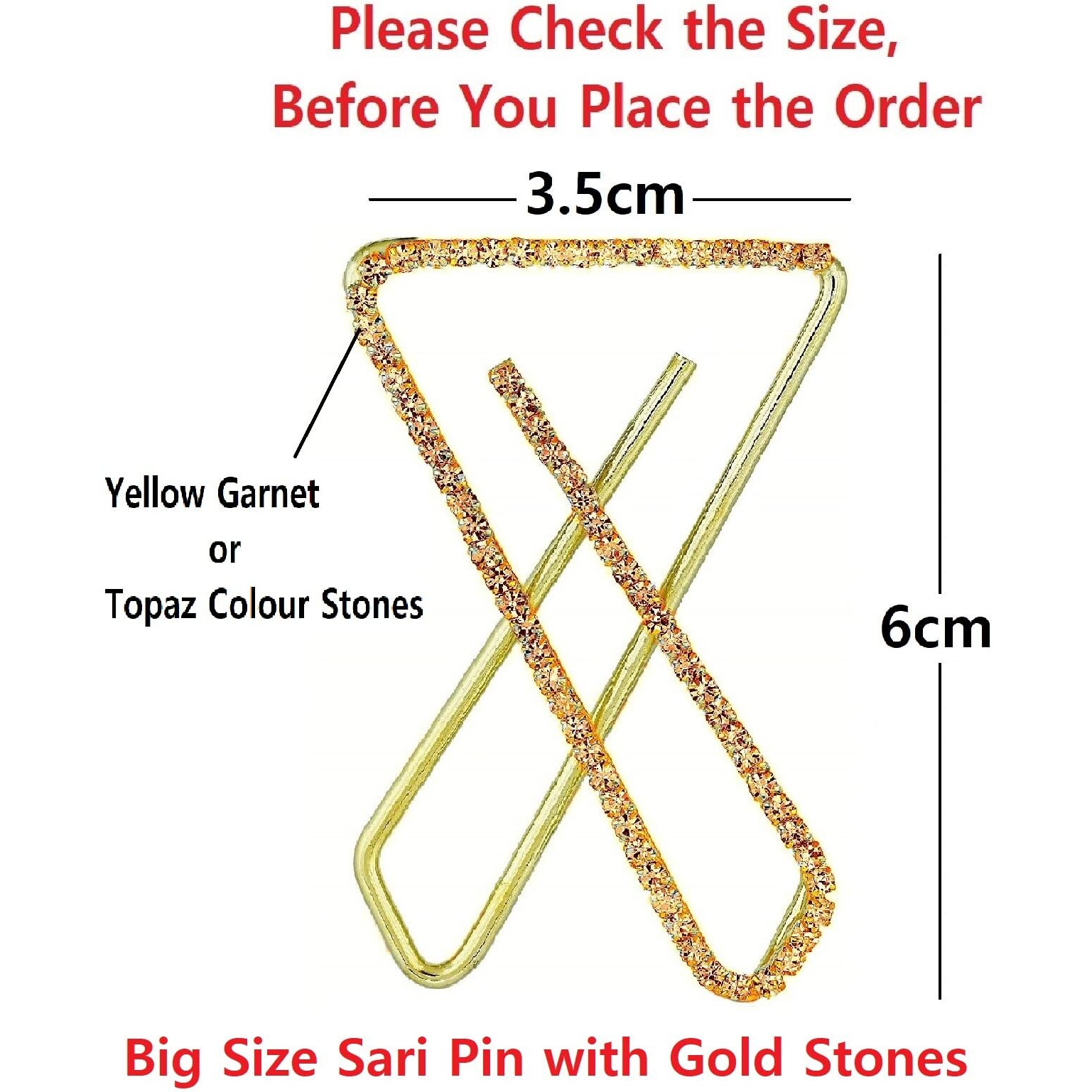 VAMA Fashions Colourful Traditional Saree Pin/Hijab Pin/Sari Pin/Broch/Brooch for Women/Girls. (Jute)