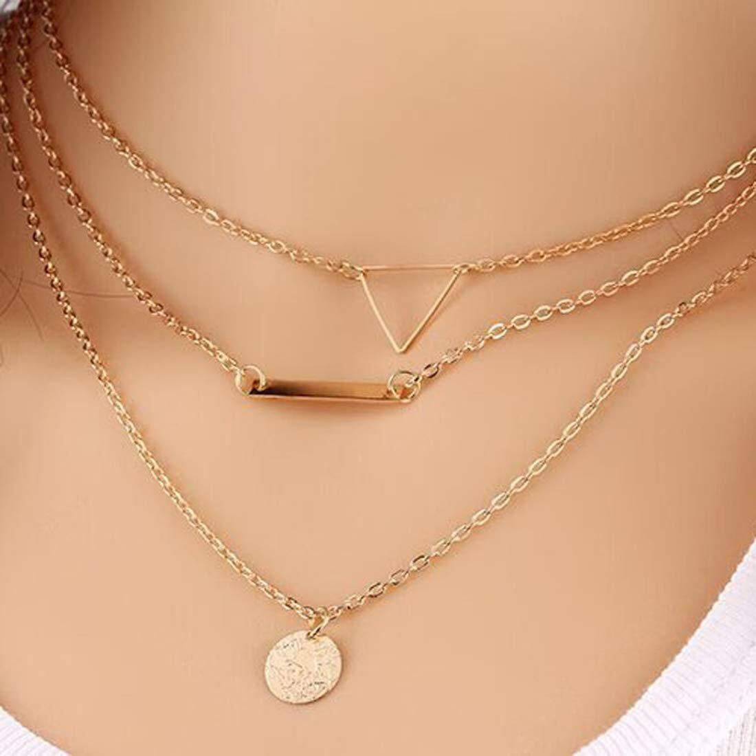Jewels Galaxy Multi Layered Gold Plated Stunning Necklace for Women/Girls (Style 6) (CT-NCKC-44089)