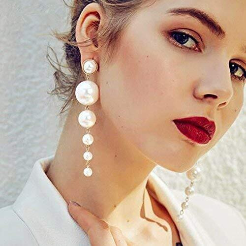 Best Valentine Gifts Jewels Galaxy Scintillating Chunky Statement Pearl Drop Earrings For Women/Girls (CT-ERG-45061)