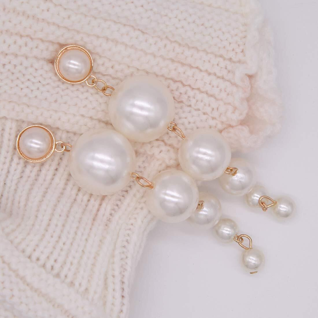 Best Valentine Gifts Jewels Galaxy Scintillating Chunky Statement Pearl Drop Earrings For Women/Girls (CT-ERG-45061)