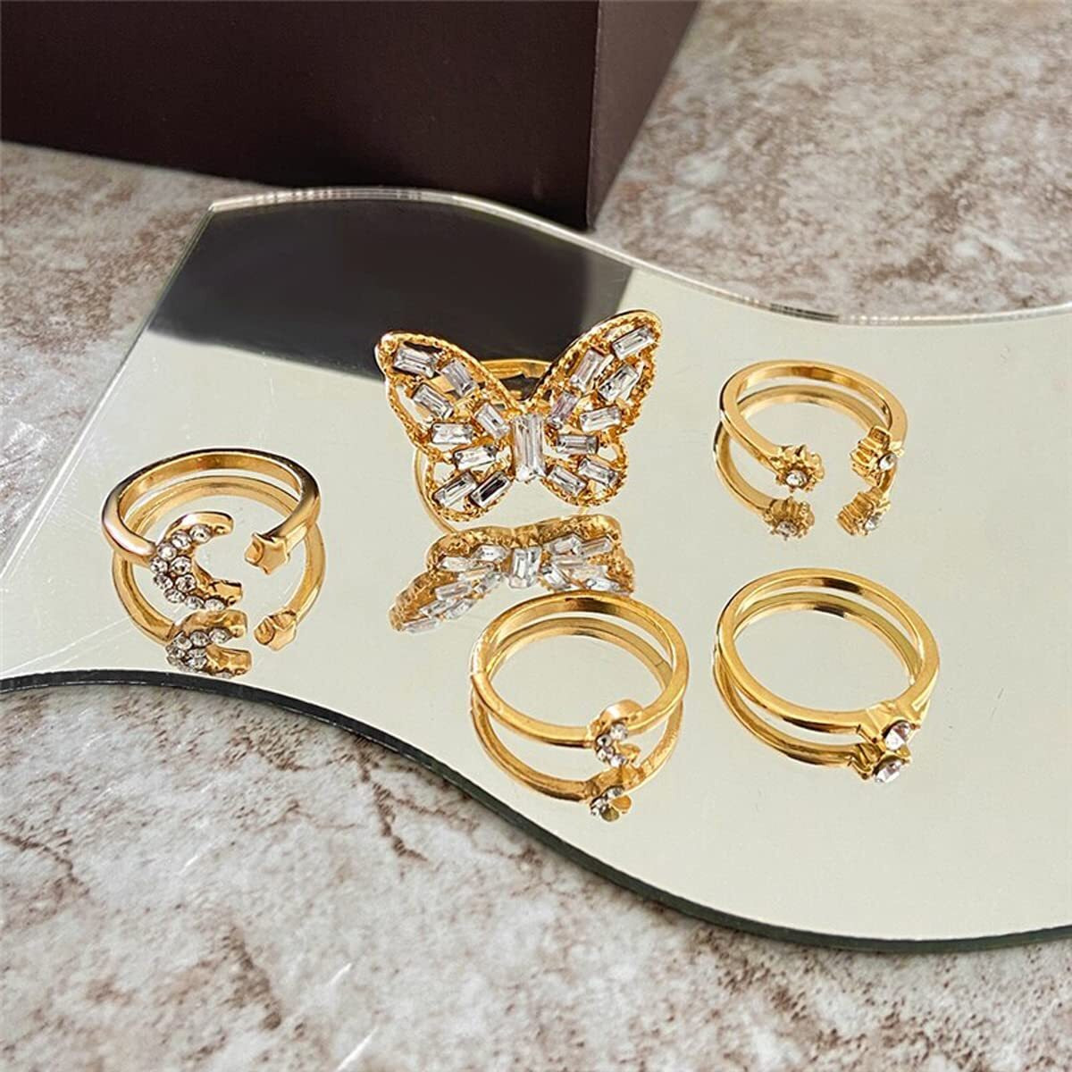 Jewels Galaxy Jewellery For Women Silver Plated Rings Combo (Mixed Sizes) (Style 21) (JG-PC-RNGP-945)