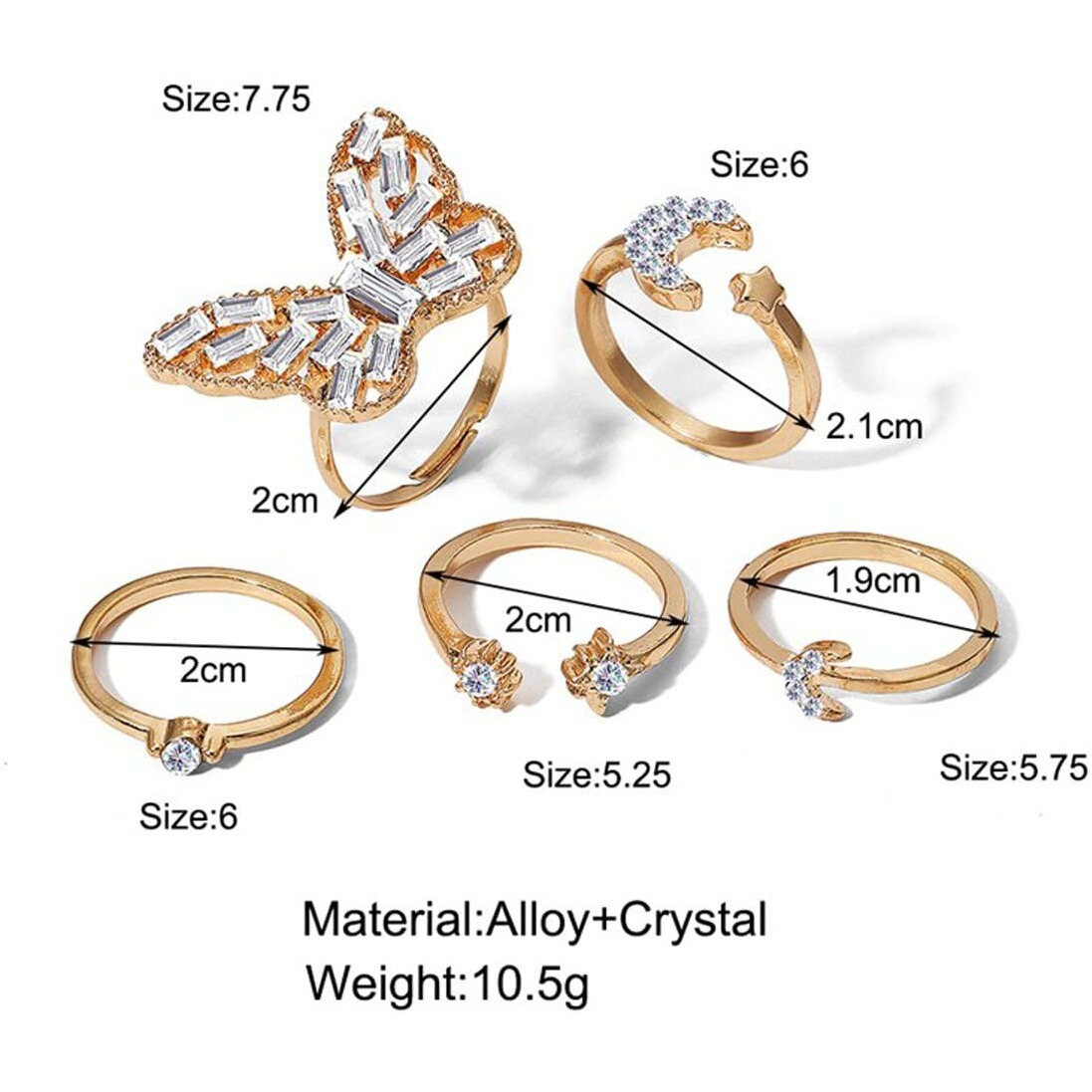 Jewels Galaxy Jewellery For Women Silver Plated Rings Combo (Mixed Sizes) (Style 21) (JG-PC-RNGP-945)