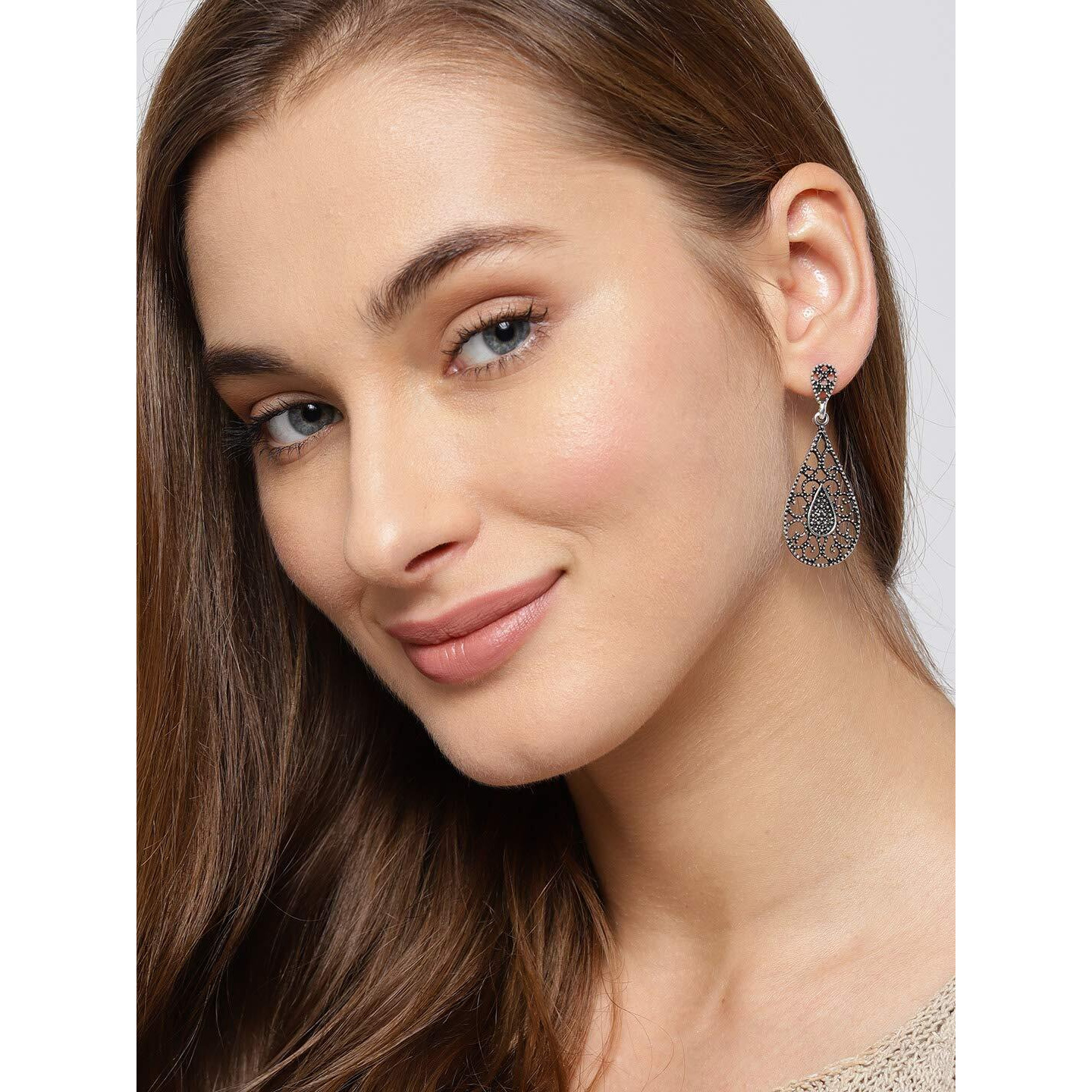 Jewels Galaxy Silver Plated Stud & Droplets Earrings Combo For Women/Girls (JG-PC-ERGS-133)