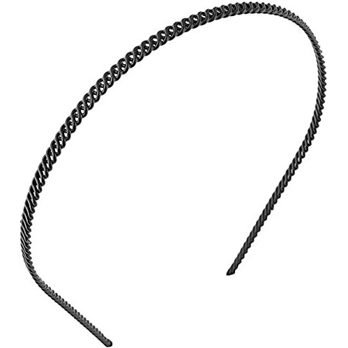 BIRDWARE Simplified Metal Chain Black Metal Hair Band for Unisex, 15x14 cm - Black