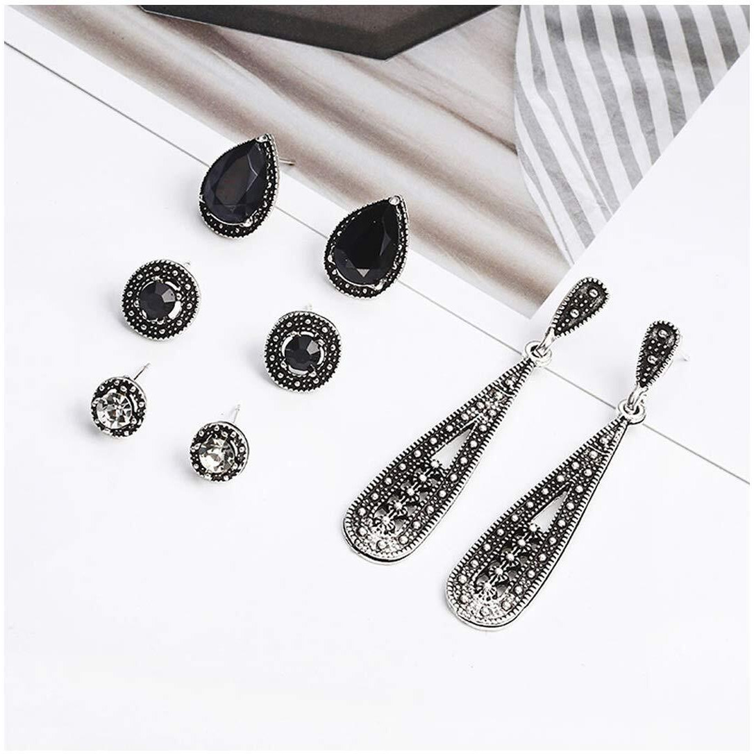 Jewels Galaxy Scintillating Crystal Vintage Retro Splendid Stud and Droplets Earrings For Women/Girls (JG-PC-ERGS-132)