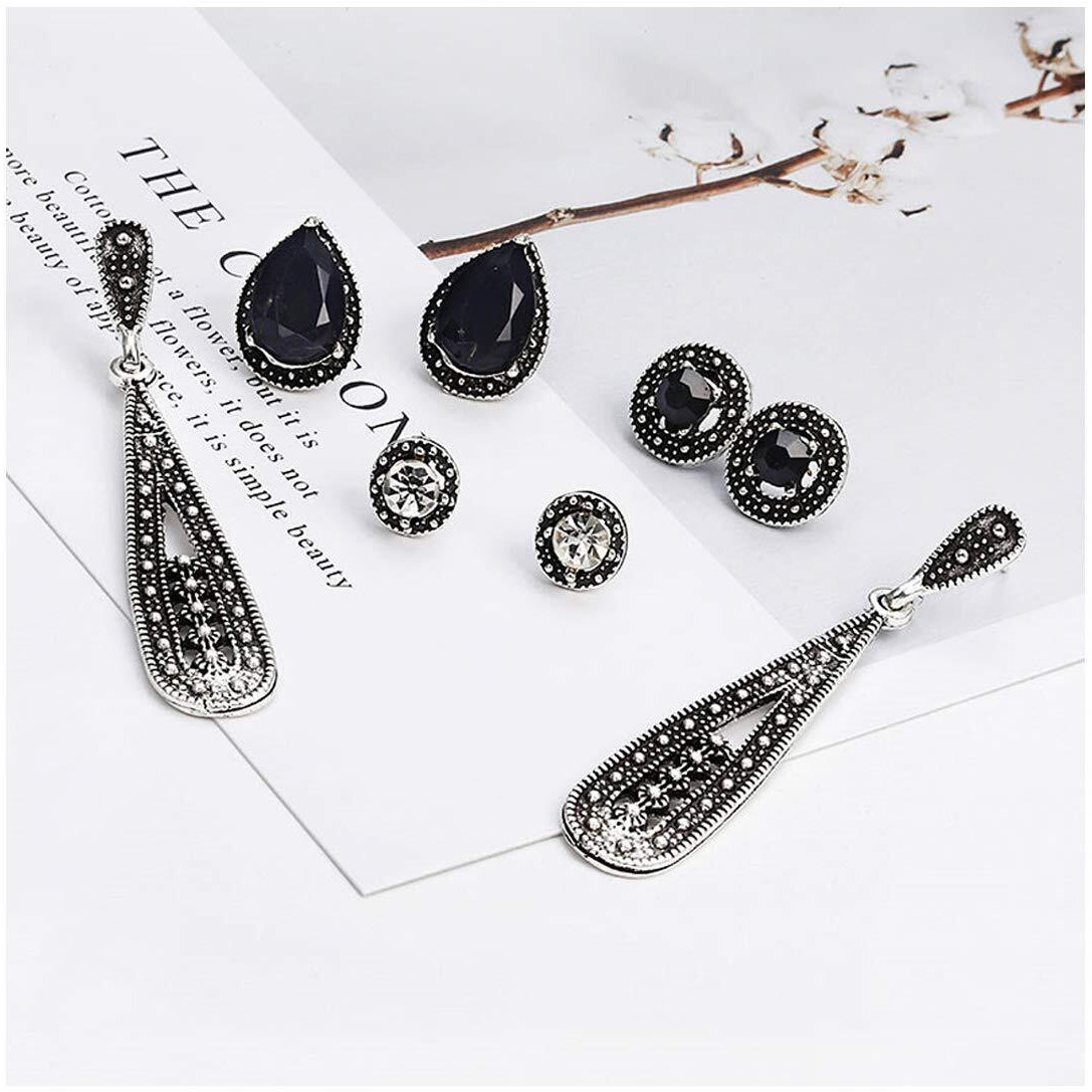 Jewels Galaxy Scintillating Crystal Vintage Retro Splendid Stud and Droplets Earrings For Women/Girls (JG-PC-ERGS-132)