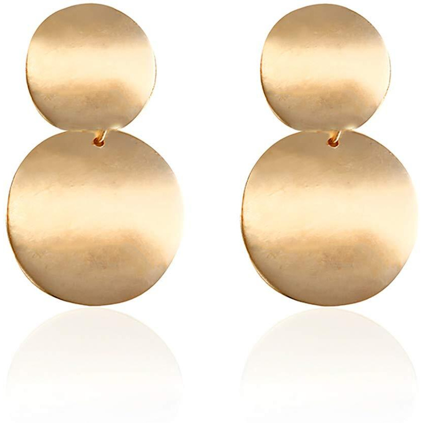 Jewels Galaxy Elegant Circular Unique Metal Brilliant Drop Earrings For Women/Girls (CT-ERGS-45059)