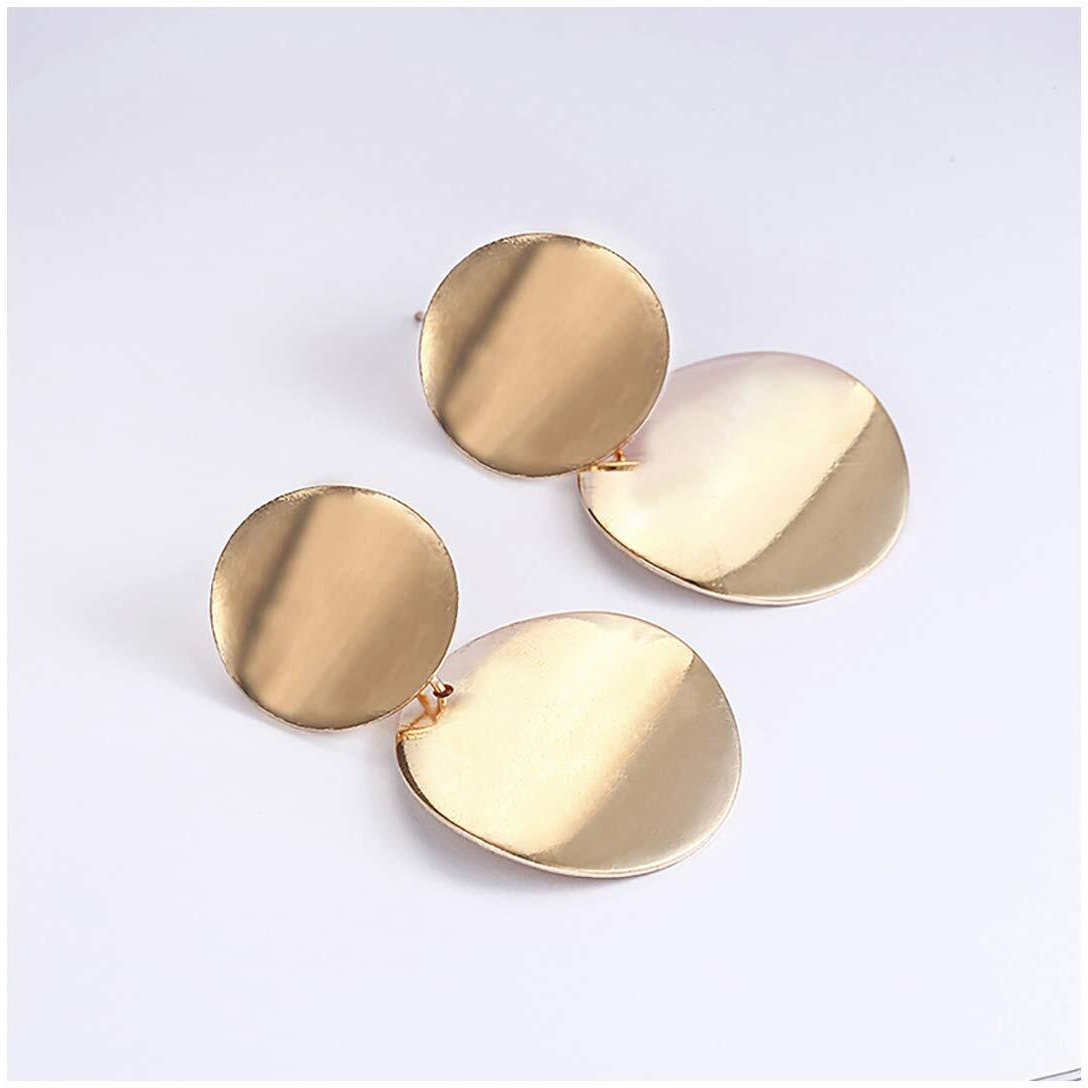 Jewels Galaxy Elegant Circular Unique Metal Brilliant Drop Earrings For Women/Girls (CT-ERGS-45059)