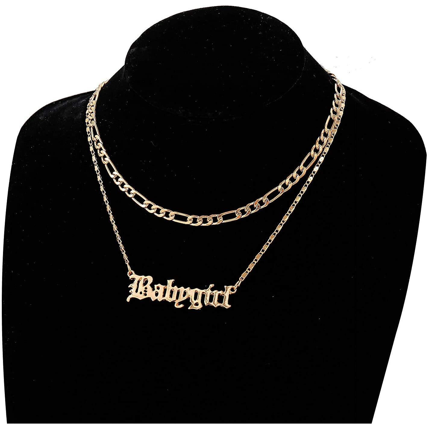 Shining Diva Fashion Latest Stylish Multilayer Metal Chain Pendant Necklace for Women (A12148np), Gold21