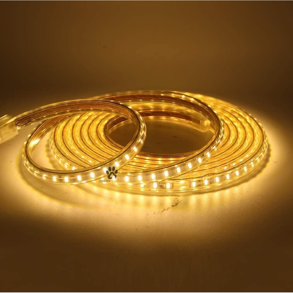 Mufasa LED Rope Light Indoor Outdoor Strip Home Decoration Lights, Diwali Festival Lights False Ceiling, Balcony 220V AC (Non Adhesive Back) (Warm White, 5 Meter)