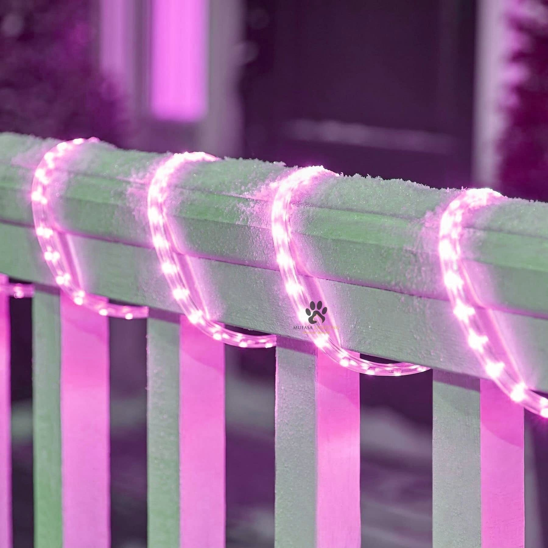 Mufasa LED Rope Light Indoor Outdoor Strip Home Decoration Lights, Diwali Festival Lights False Ceiling, Balcony 220V AC (Non Adhesive Back) (Pink, 5 Meter)