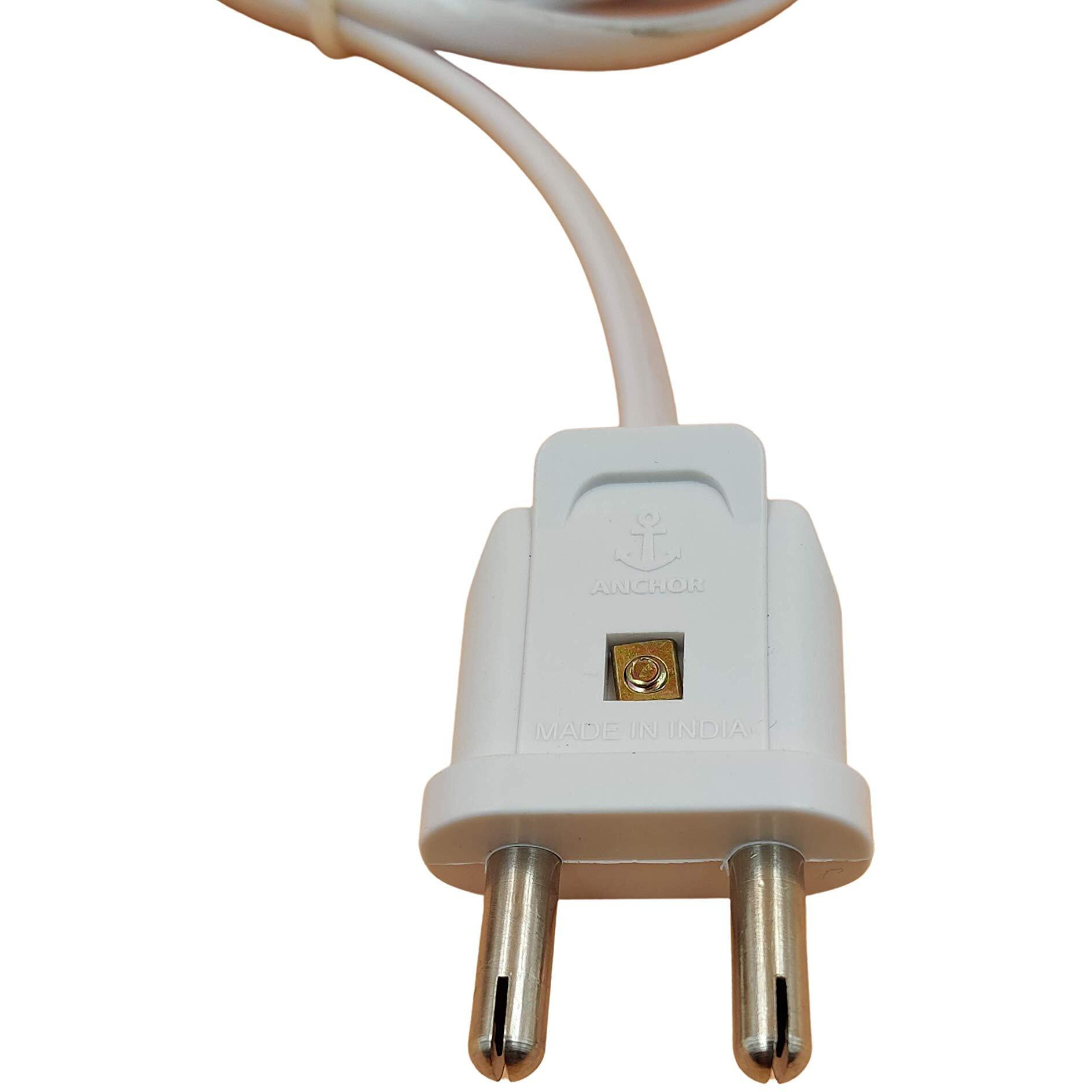 INDRICO 2 Pin Blub Holder with Plug Flexible Cable Wire for Lamp Hanging with On/Off Switch for Home Wall Dcor, Diwali Christmas Decoration Multi Color PVC (Pack of 2, 3 Meter Wire)