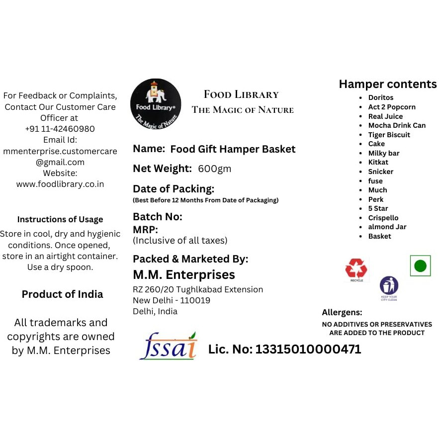 Food Library The Magic of Nature Assorted Gourmet Diwali Food Gift Hamper Basket (All Occasions)
