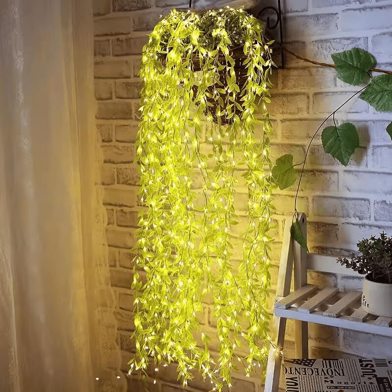Gesto Curtain Led String Light for Home Decor  Fairy Lights with 8 Modes Controller | Artificial Leaf Hanging Led Light for Room Decor,Birthday Decoration,Wall Decoration,Diwali Decoration(10x3Feet)