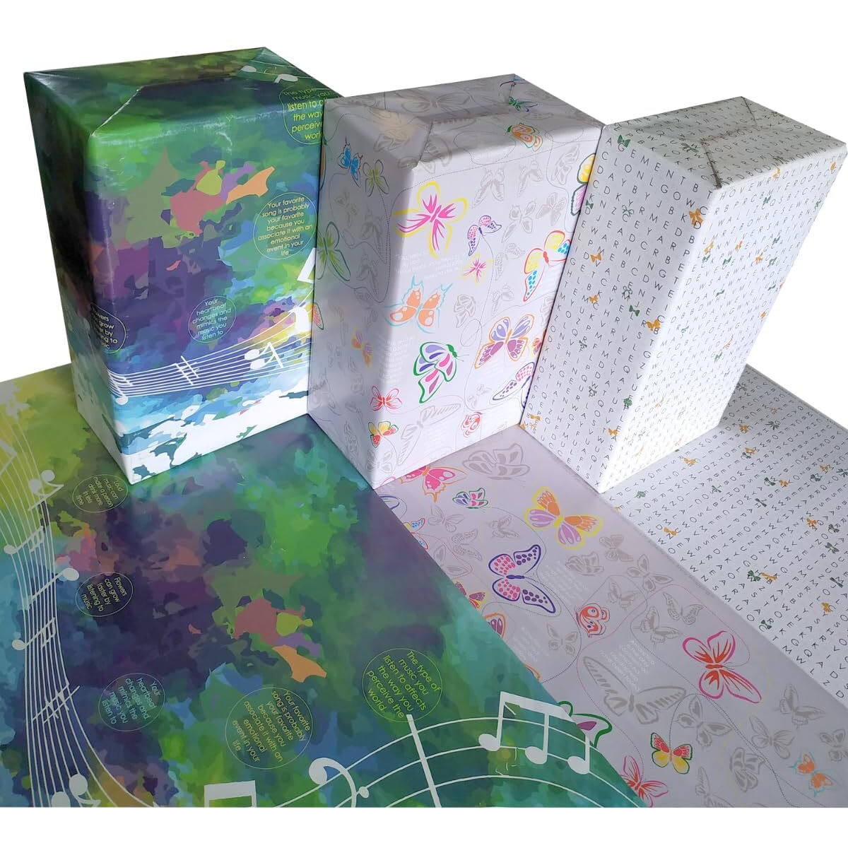 eVincE Wrapping Paper - Pack of 6 Large Gift Packing Paper with 28 x 20 - Multi Occasion Gift Paper for Diwali, Birthday, Wedding, Party Decor - Premium Recyclable Gift Wrapper with Fun Facts