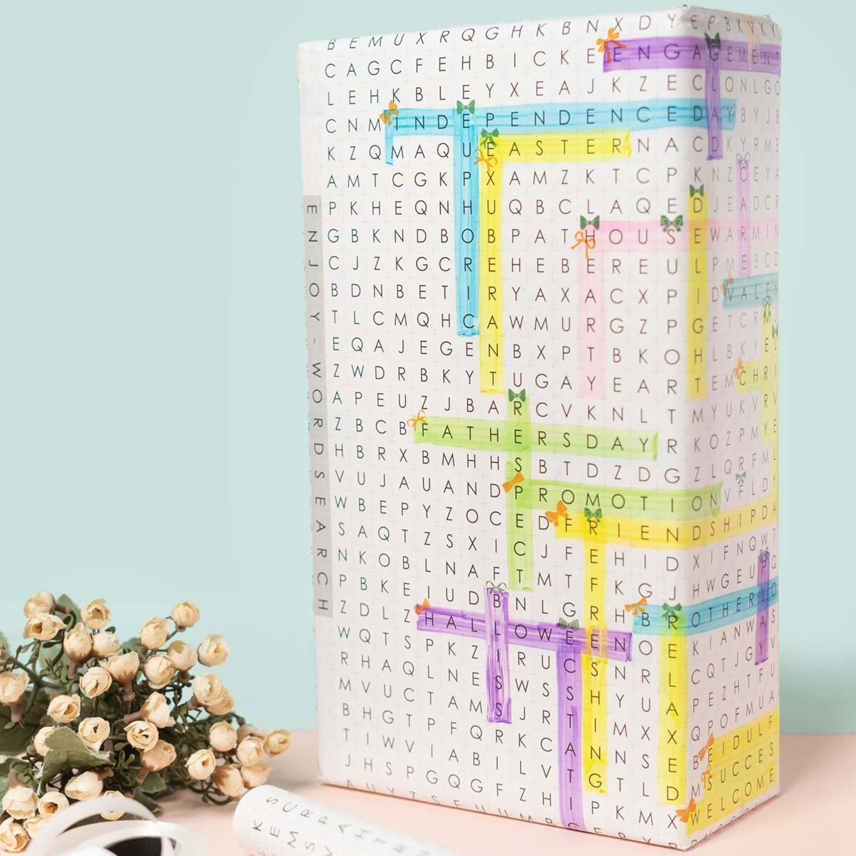 eVincE Wrapping Paper - Pack of 6 Large Gift Packing Paper with 28 x 20 - Multi Occasion Gift Paper for Diwali, Birthday, Wedding, Party Decor - Premium Recyclable Gift Wrapper with Fun Facts