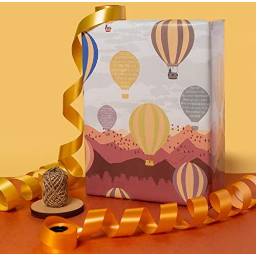 eVincE Wrapping Paper - Pack of 6 Large Gift Packing Paper with 28 x 20 - Multi Occasion Gift Paper for Diwali, Birthday, Wedding, Party Decor - Premium Recyclable Gift Wrapper with Fun Facts