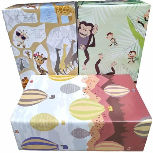 eVincE Wrapping Paper - Pack of 6 Large Gift Packing Paper with 28 x 20 - Multi Occasion Gift Paper for Diwali, Birthday, Wedding, Party Decor - Premium Recyclable Gift Wrapper with Fun Facts