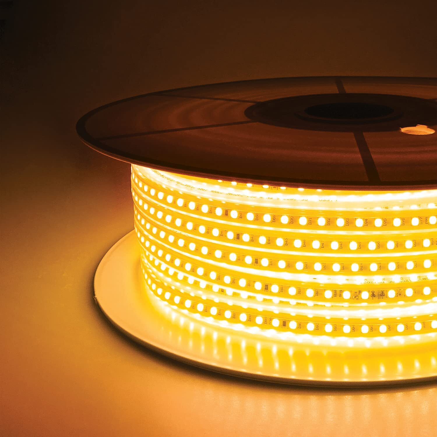 wipro Garnet LED Strip Light| 120 LEDs/mtr | Warm White | IP65-Waterproof | Flexible Rope Light for Outdoor & Indoor Decoration for Diwali, Christmas|Strip for Balcony|Pack of 1, 50 Meters
