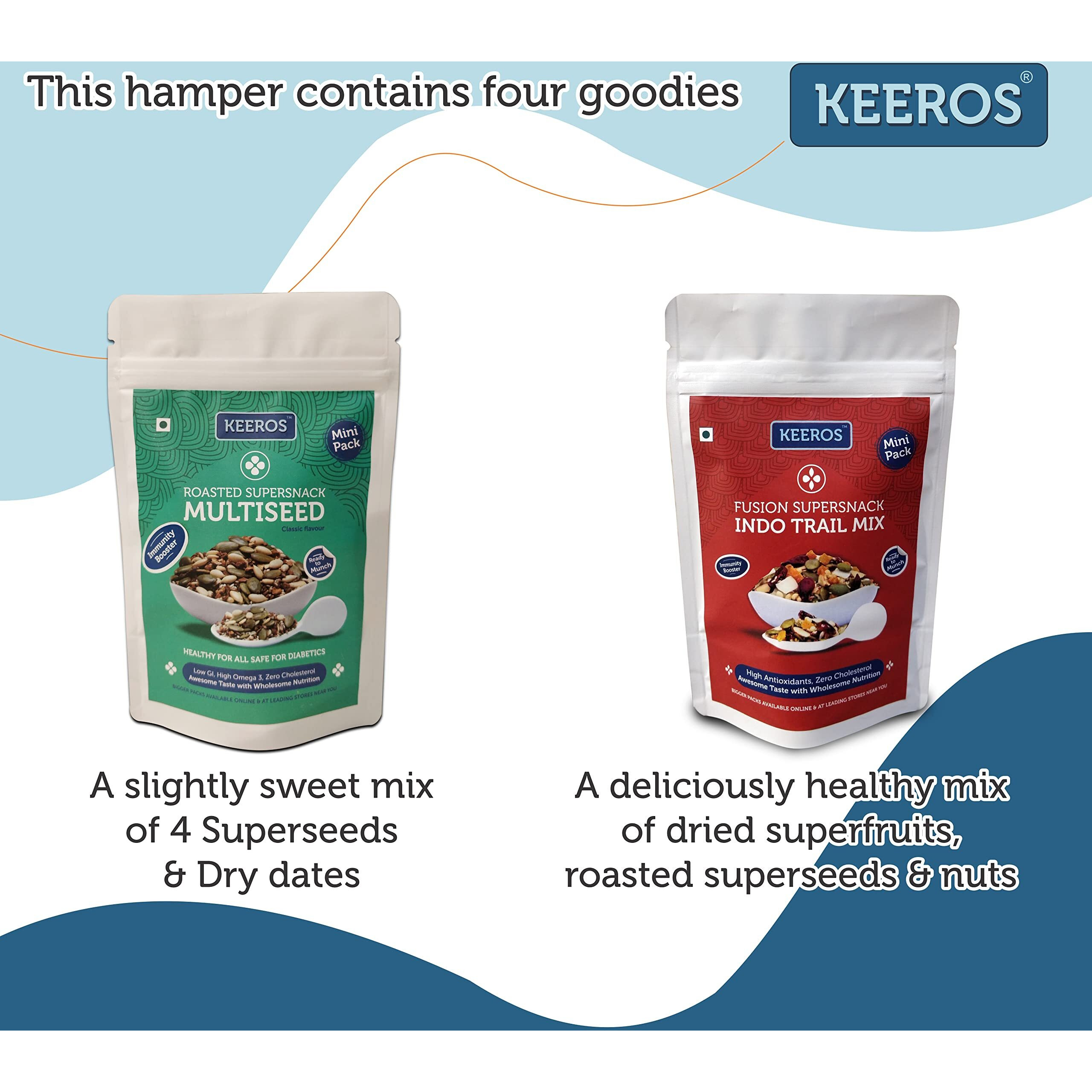 Keeros Healthy Diwali Sweets Gift Pack |Combo of 2 varieties of Tasty & Nutritious Sweet Snacks (Dry Fruits mixed) packed in a Premium Diwali Sweets Gift Box | Pefect Diwali Gift Item for Family