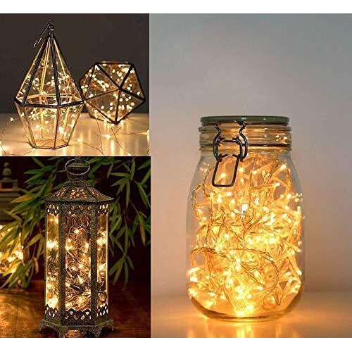 Gesto Warm White Led Serial String Lights  Waterproof Copper Wire Golden Lights for Home Decoration | Yellow Light for Diwali Decoration,Lights for balcony Outdoor,Christmas  (12 Meter | Pack of 1)