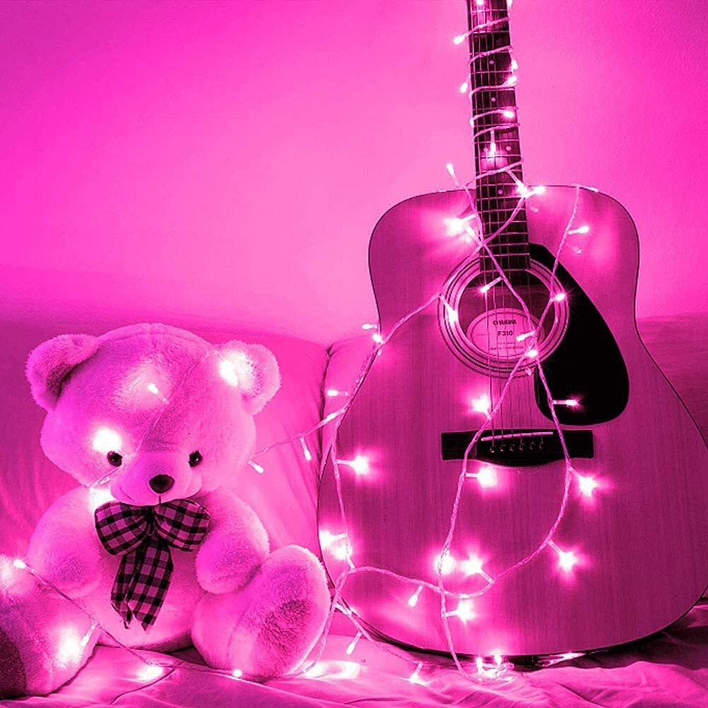 Gesto Pink Led Serial String Lights  Waterproof Copper Wire Fairy Lights for Home Decoration |360  Pixel Light for Diwali Decoration,Lights for balcony Outdoor,Christmas  (20 Meter | Pack of 5)