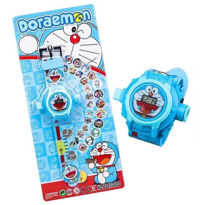 Acnos Brand- Digital 24 Images Projector Skyblue Doremon Boy Watch for Kids Boys Rubber Material Watch Diwali Gift Birthday Return Gift Best Digital Toy Watch for Boys Girls