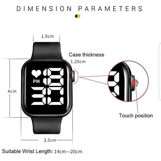 Zovuta Square Shape Dial Colorful Smart Looking Digital led Combo Watch For Kids Baby Boys and Girls- Fully Waterproof Sportswatch Display- Best Gift for Diwali and Birthday-Date and Time Function Only (For Age 4-15 Years) - (Combo, Solid Black & Graphical Black)