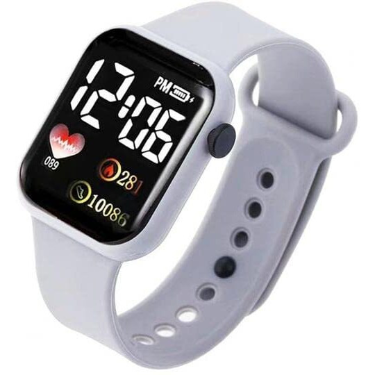 Zovuta Square Shape Dial Colorful Smart Looking Digital led Watch For Kids Baby Boys and Girls- Fully Waterproof Sportswatch Display- Best Gift for Diwali and Birthday-Date and Time Function Only ( For Age 4-15 Years) - Grey