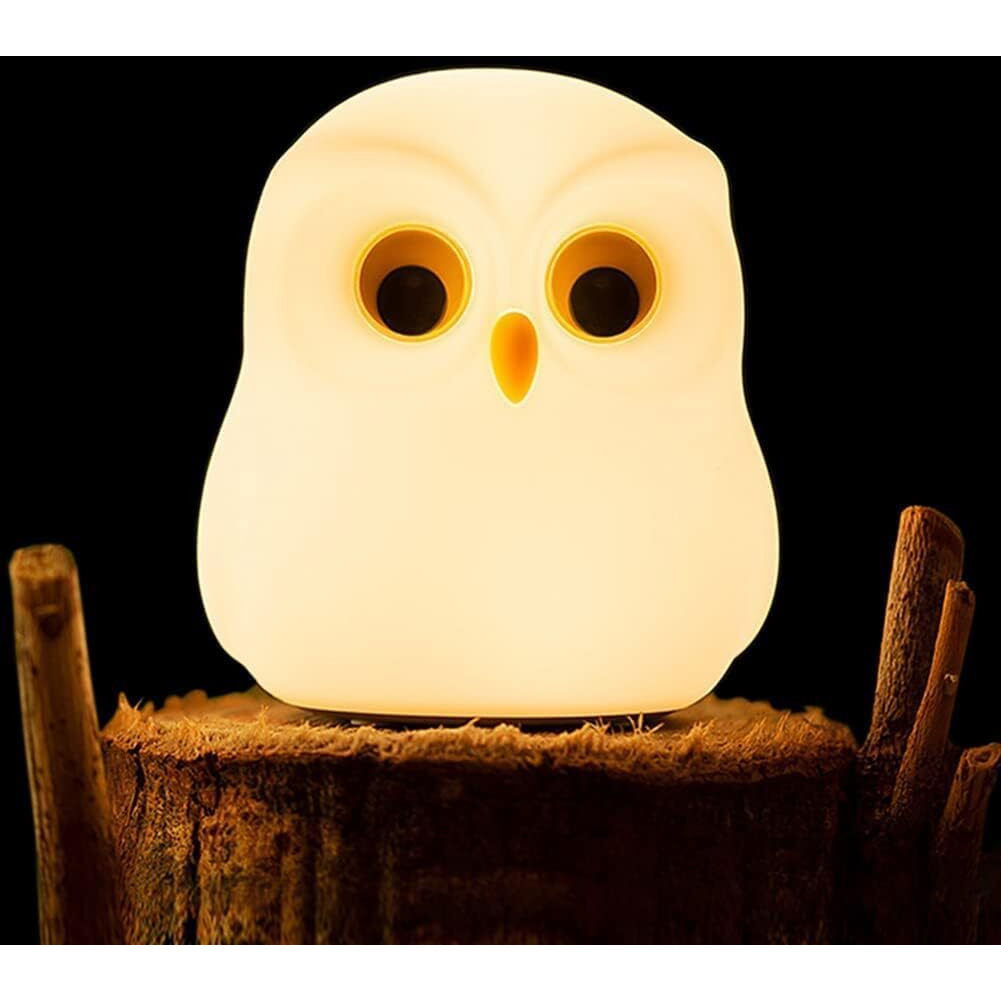 NIRVITTHAL Night Lamp for Bedroom, Touch Silicone Lamp, 7 Colour Changing Light for Kid Bedroom, USB Rechargeable, Diwali Lights for Decoration (Owl)