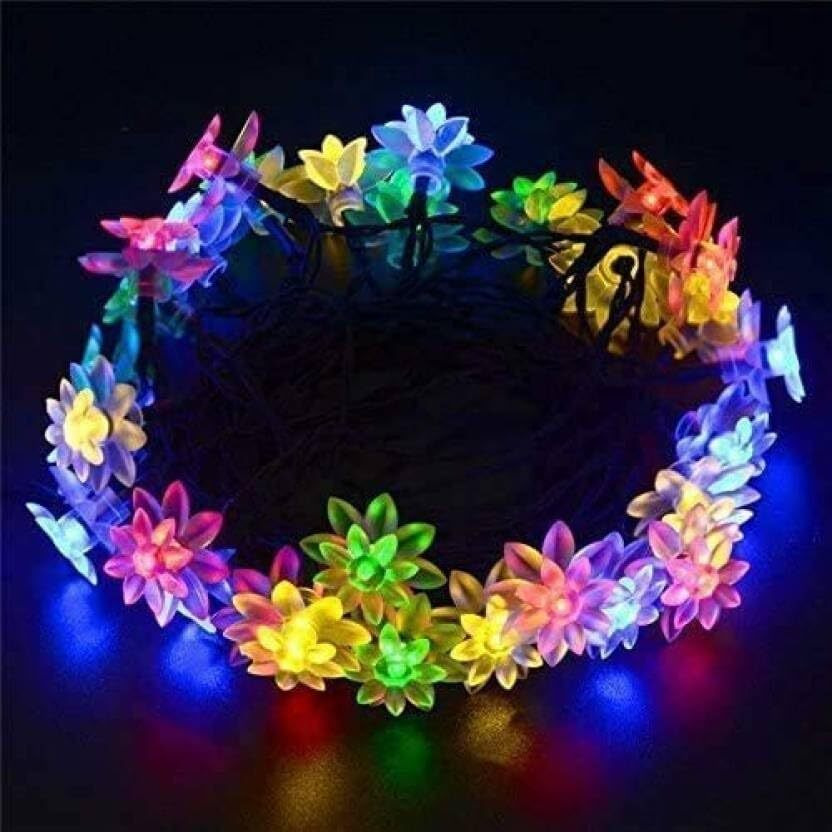PESCA Lotus Flower String Lights for Indoor Outdoor Decoration Diwali Light for Diwali Christmas Navratri Valentine Gift Home Decoration Light (3 Meter 14 LED, MULTICOLOUR)