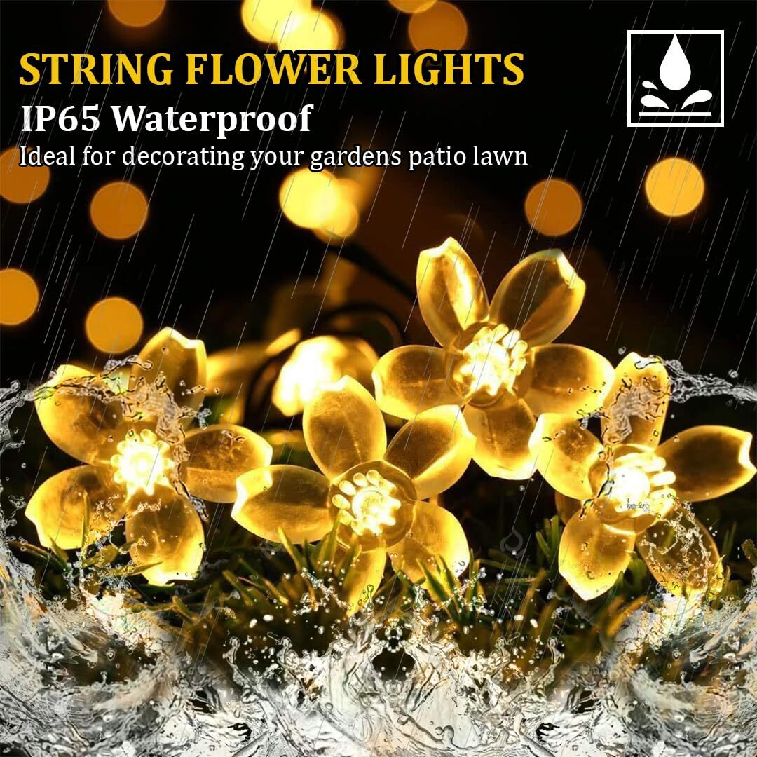 fizzytech 50 Led 8 Meter Flower String Lights of Home Decoration Diwali Light, Lights of Home Decoration (50 Led 8 Meter Warm White