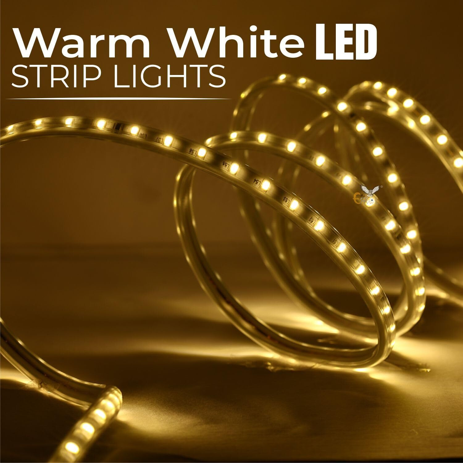 Errol LED Strip Rope Light for Indoor,Outdoor,Decorative,Diwali,Christmas,Festival,Cove,False Ceiling,Balcony,Entrance,Pillar with Direct Plug-in Adapter.(4 Meter, Warm White)