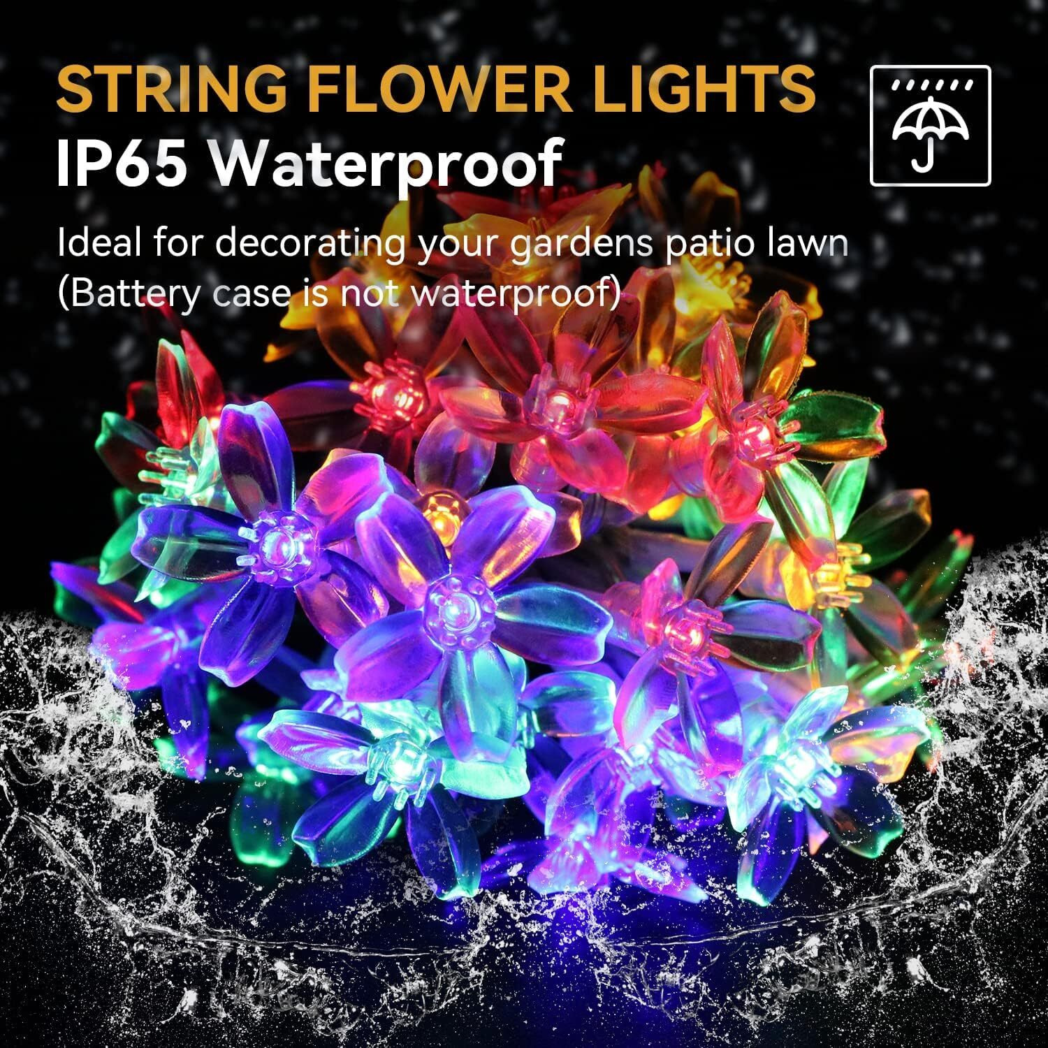 fizzytech Flower Fairy String Lights of Home Decoration Party Birthday Diwali Christmas Navratri Valentine Gift Home Decoration Light with 8 Flashing Modes (10 Meter 40 LED, Multicolour)
