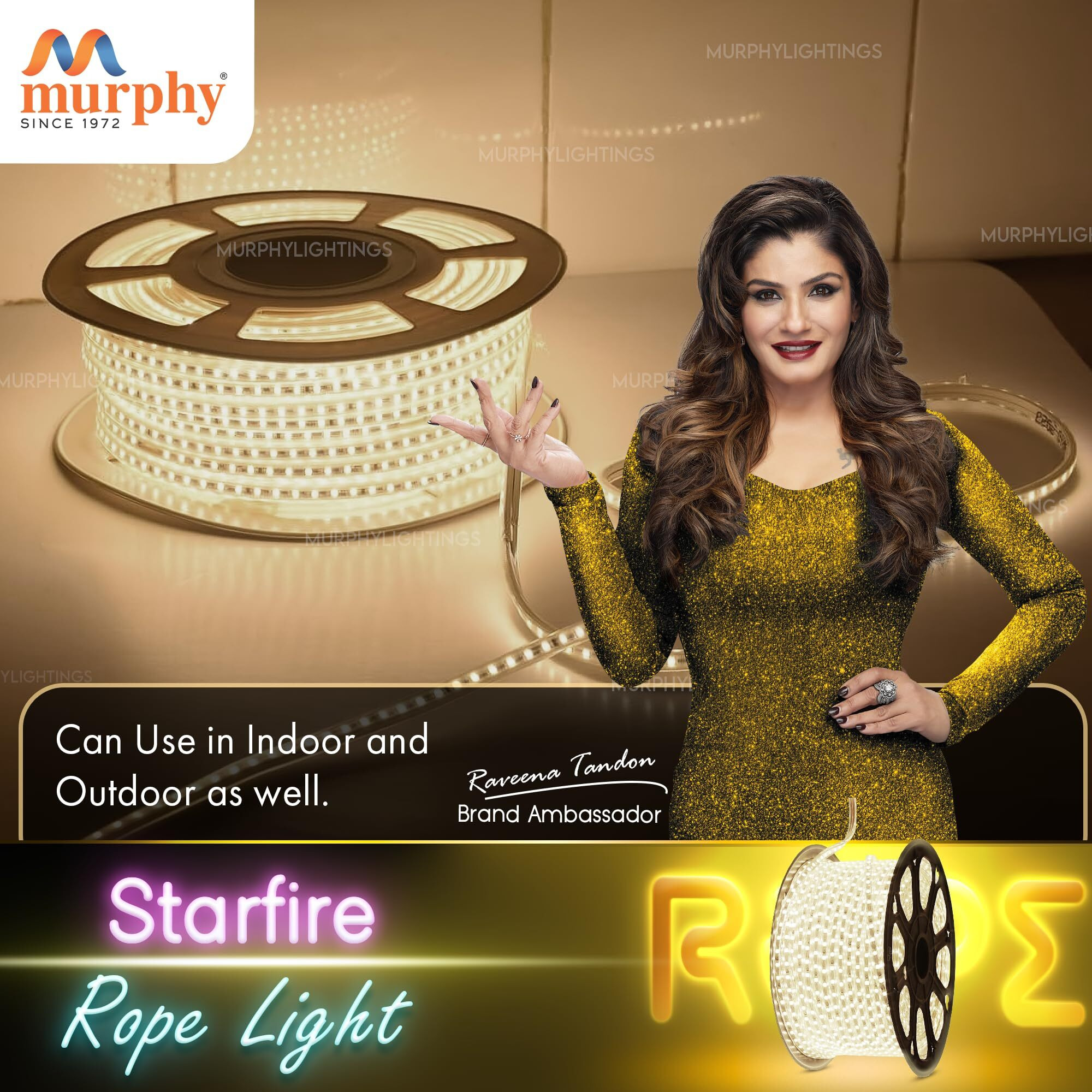 Murphy 2835-120 LED High Lumen Waterproof Indoor Outdoor Home Deorative, Diwali Lights, Rope Pipe Light, Cove Light (120 Led/Mtr) (Natural White, 15 Meter)