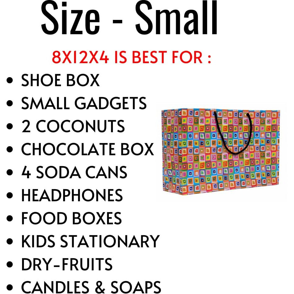A&A Party Favour Paper Carry Bag (Multicolour) -Set of 10 Bags | Gift Bags For Return Gifts | Paper Bags For Wedding Gifting |Return Gift Bags | Gift Bags For Presents |Paper Bags | Gift Bags | Office Bags | Packing Box | Paper Gift Bag | Birthday, Anniversary, Party, Diwali, Office Events, New Year, Christmas, All Occasions - Size 8 * 12 * 4 Inch